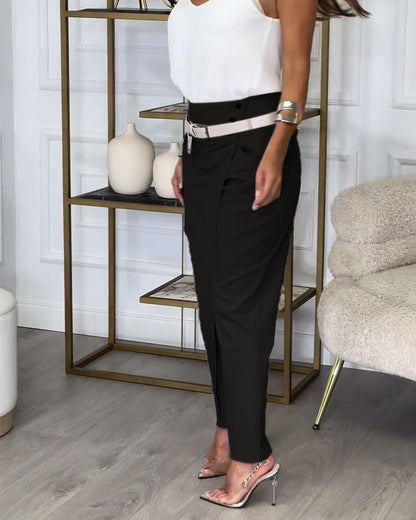 Sybille - Patchwork Trousers with Belt