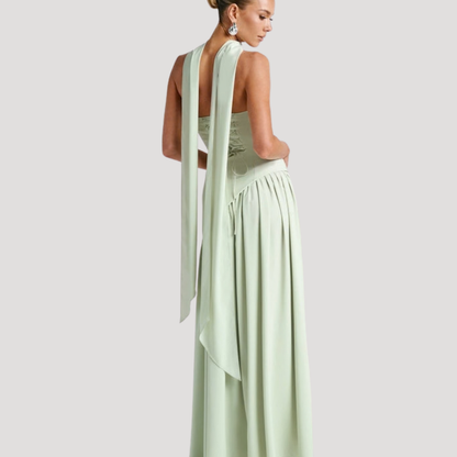 Elegant Strapless Pleated Maxi Dress for Prom and Evening Events