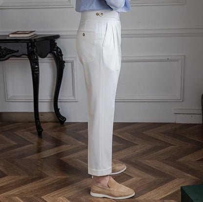 Moneglia Straight Cut Pleated Trousers
