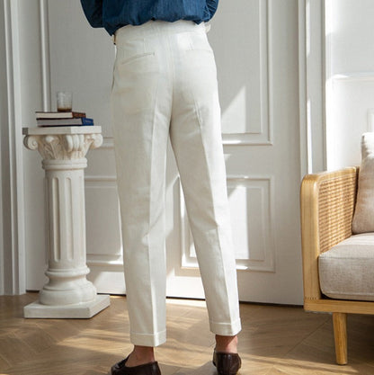 Straight Cotton Canvas Trousers Antibes