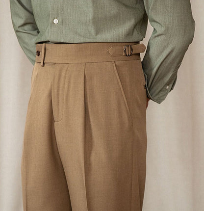Pleated Straight Trousers Pompei
