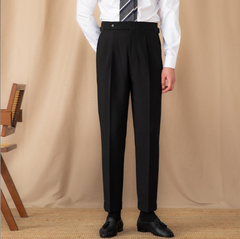 Straight Trousers with Single Pleats Perugia Ufficio