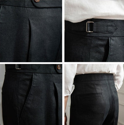 Pleated Linen Trousers Monte Carlo