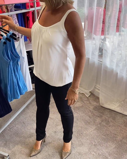 Vangie | Elegant Pleated Top