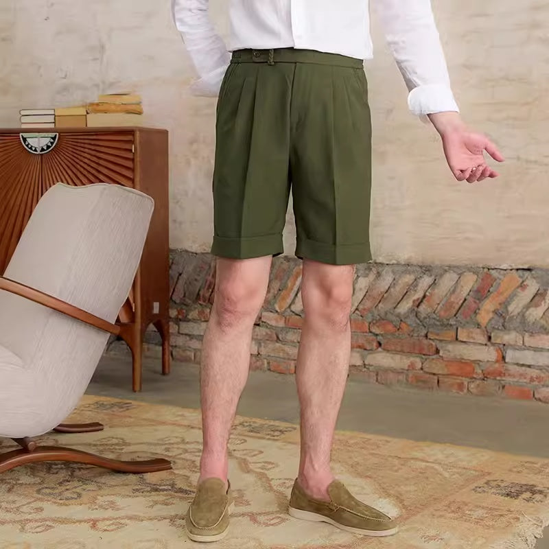 Prato Double Pleat Linen Blend Bermuda Shorts