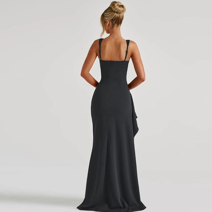 Elegant Square Neck Maxi Dress for Evening Events