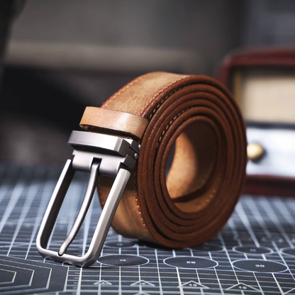 The Full Grain Leather Buckhorn Belt
