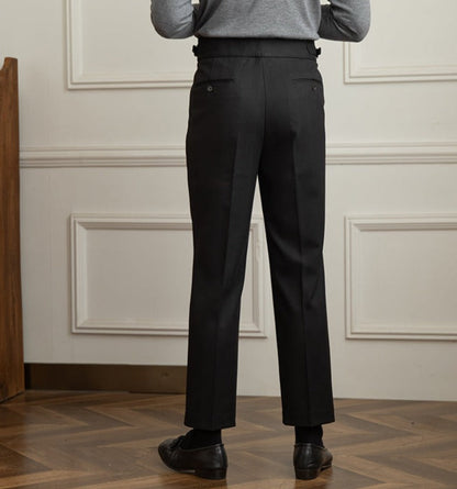 Tuscany Chevron Pattern Wool Blend Trousers