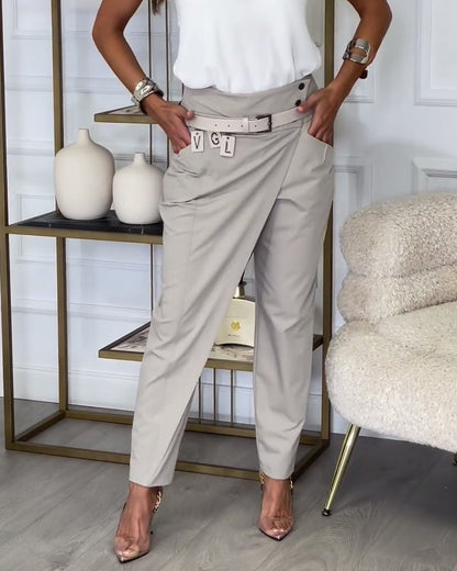 Sybille - Patchwork Trousers with Belt