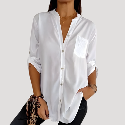 Women’s Sequin Detail Blouse – Casual Chic Button Front