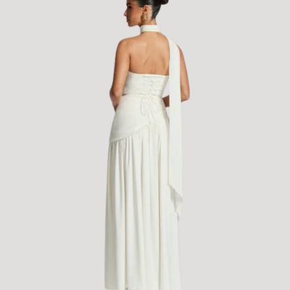 Elegant Strapless Pleated Maxi Dress for Prom and Evening Events
