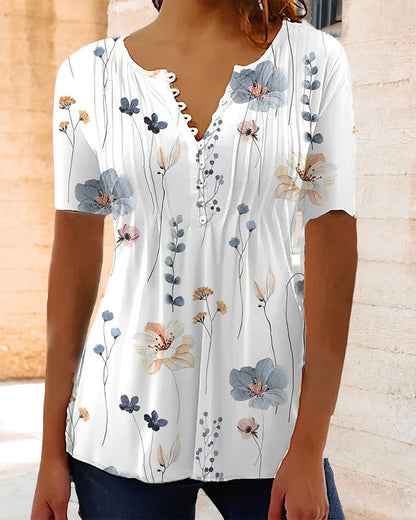 Lily | Buttoned V-Neck Blouse