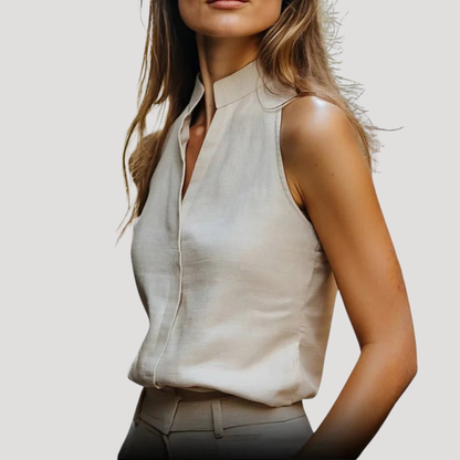 Women’s Smart Sleeveless High Neck Blouse