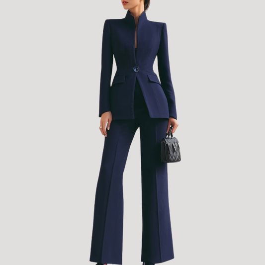 Women’s Elegant Blazer Trouser Suit Two-Piece Set