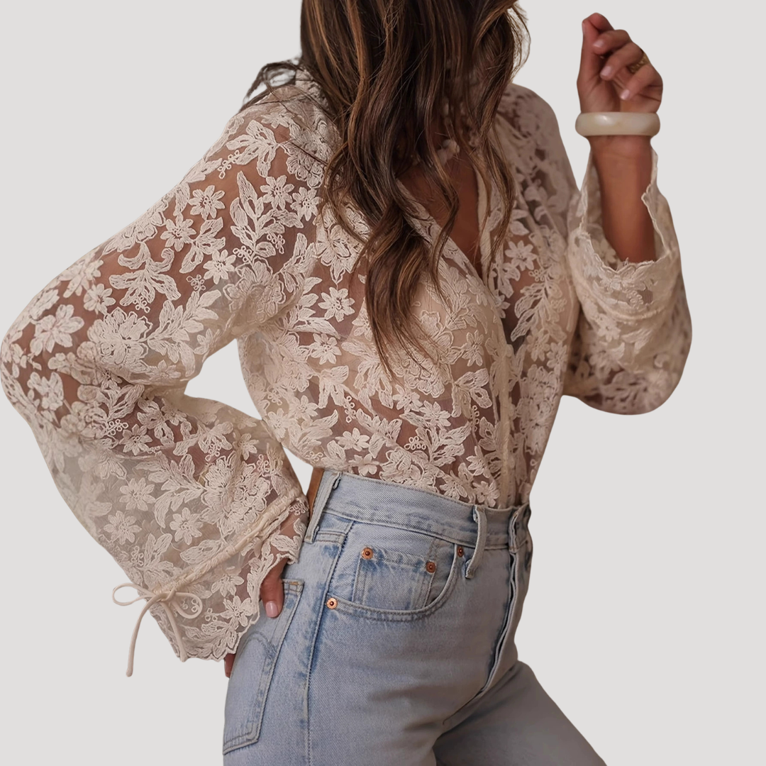 Women’s Elegant Lace Long Sleeve Blouse