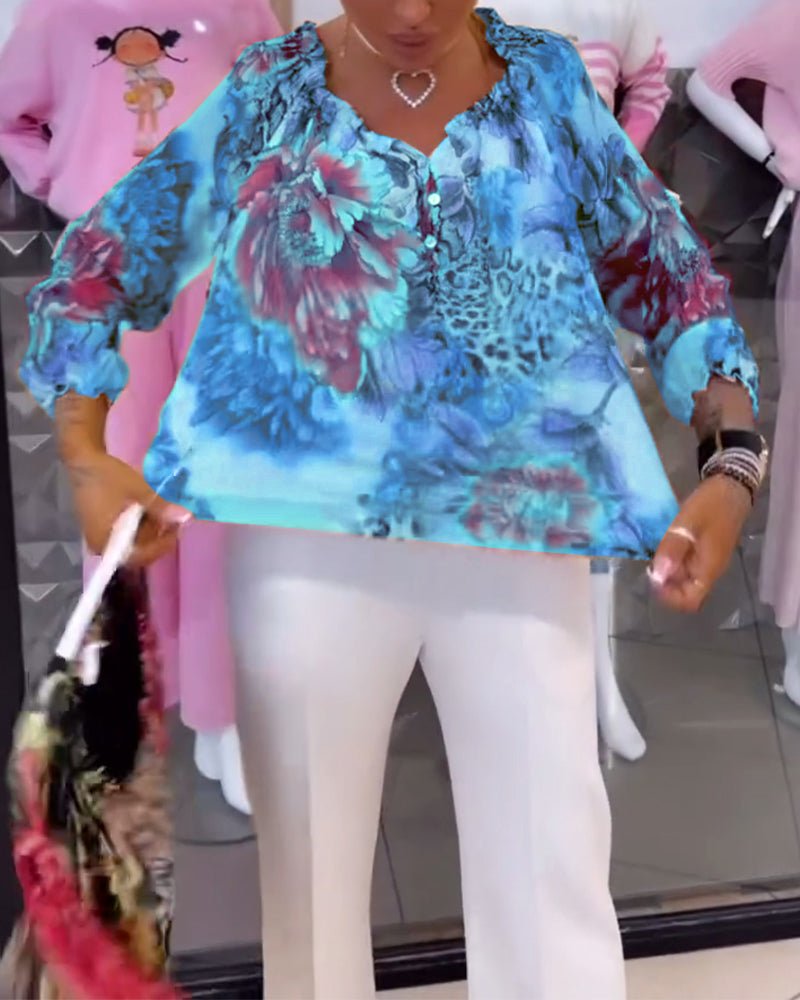 Elsie | Floral Blouse with V-Neck