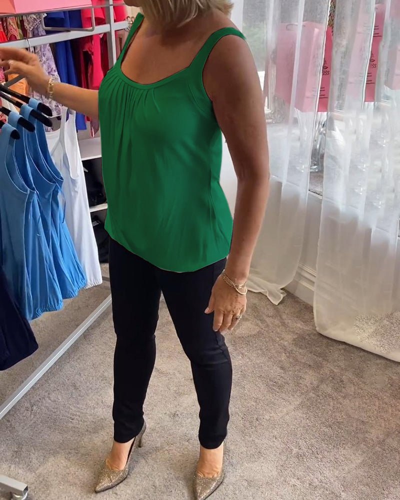 Vangie | Elegant Pleated Top