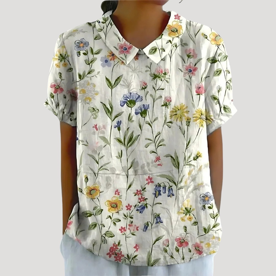 Women's  Elegant Floral Collar Blouse