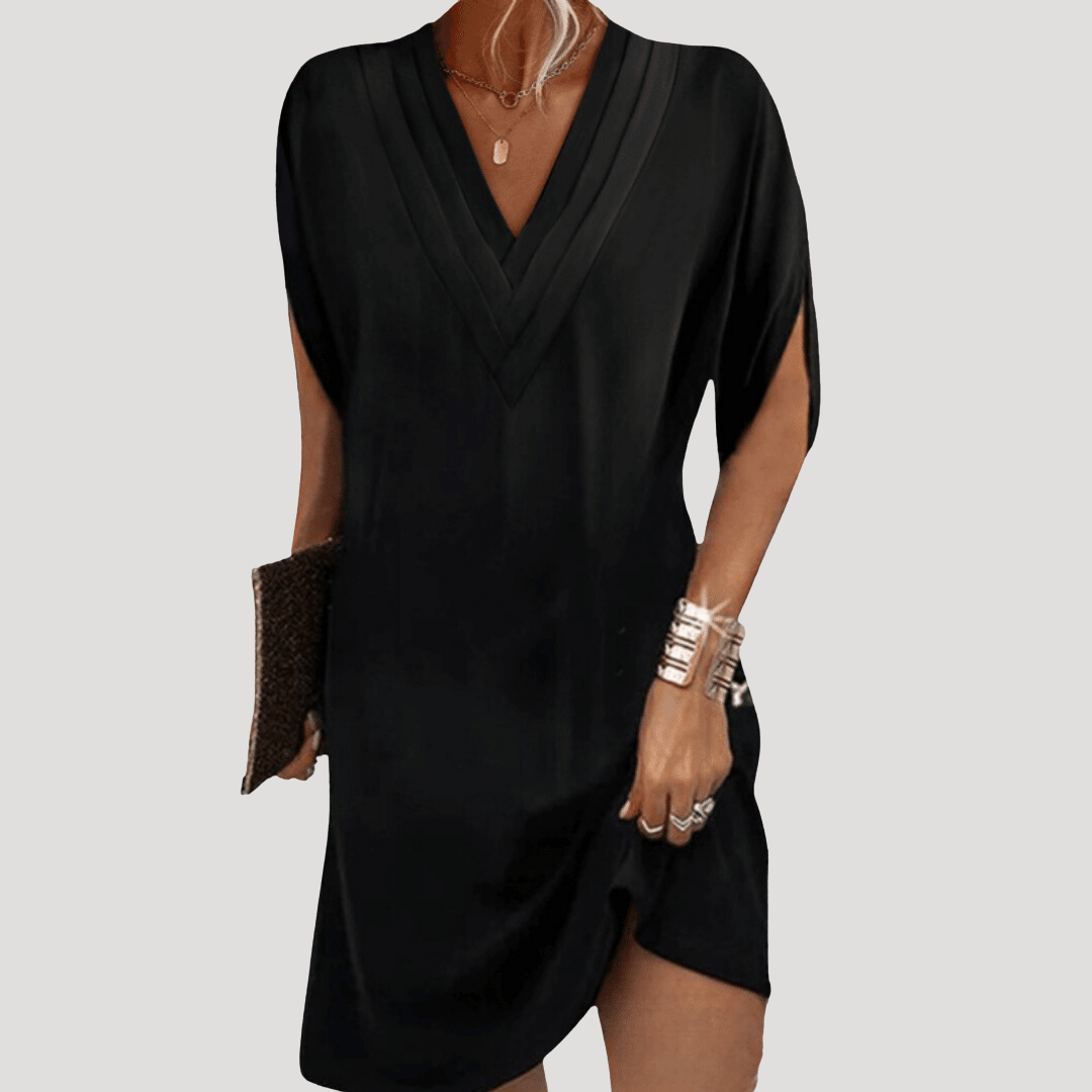 Casual Mini Dress with V-Neck for Evenings and Outings