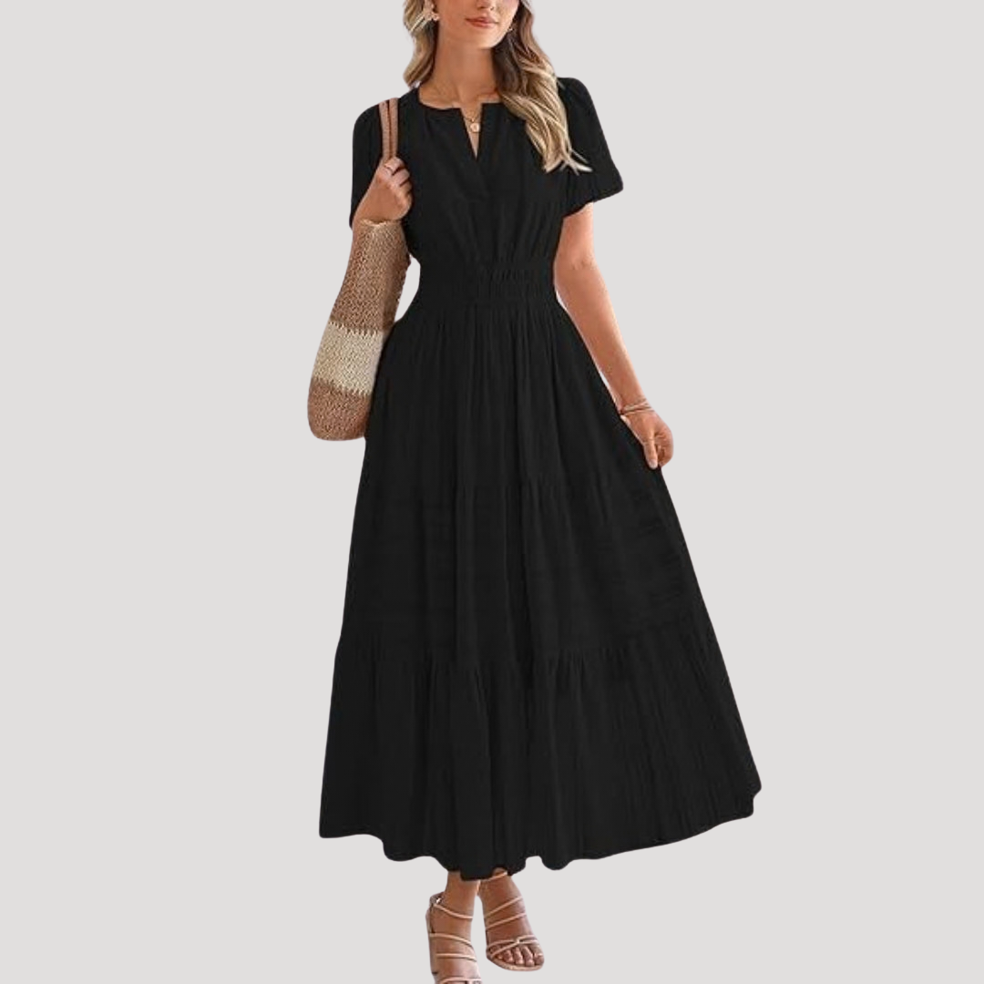 Timeless Tiered Maxi Dress with Short Sleeves