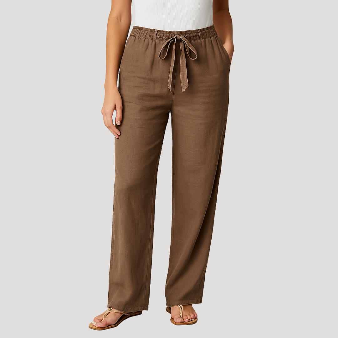 Women’s Breathable Linen Drawstring Trousers