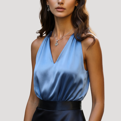 Women’s Halter Neck Satin Blouse Top