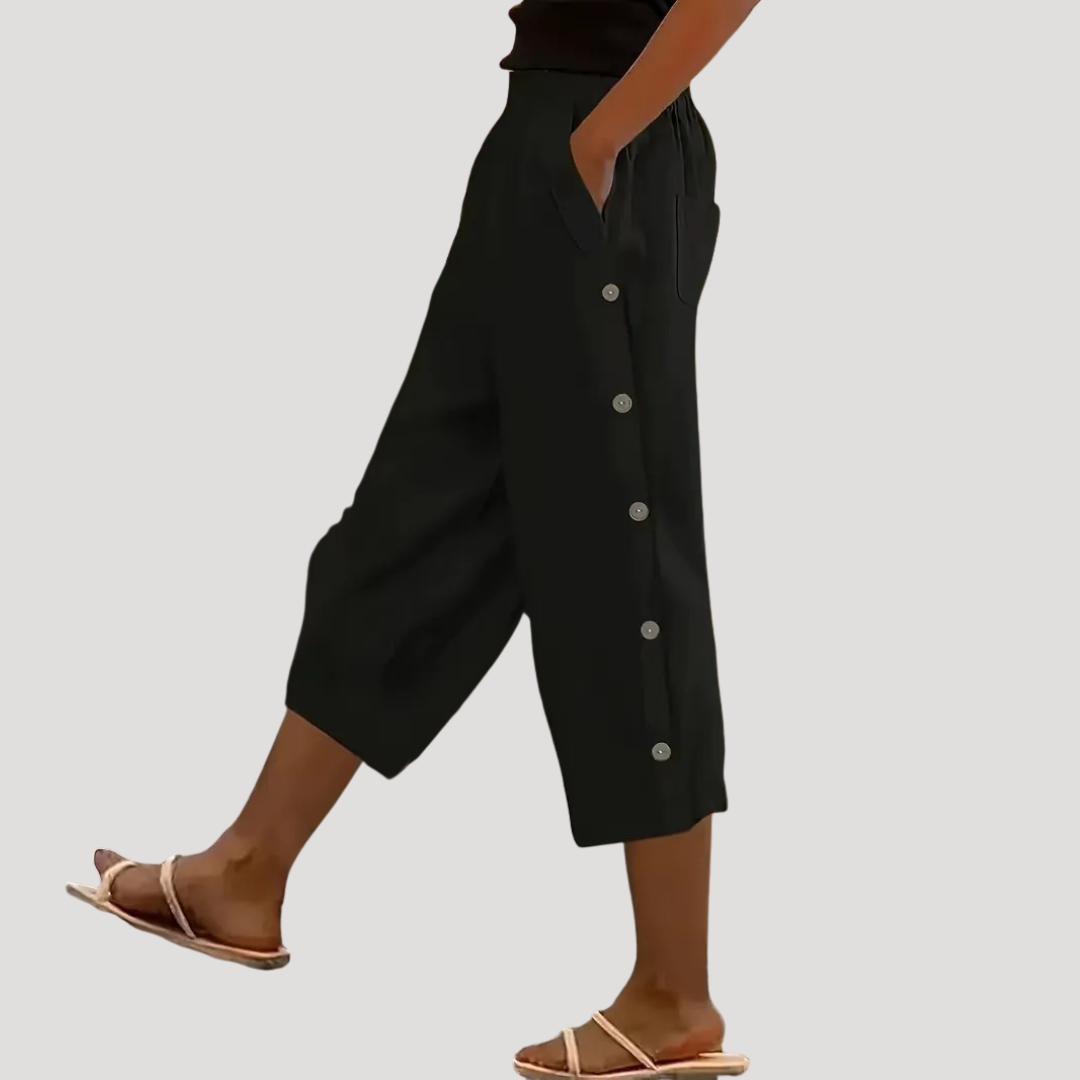 Women’s Casual Cropped Wide Leg Trousers