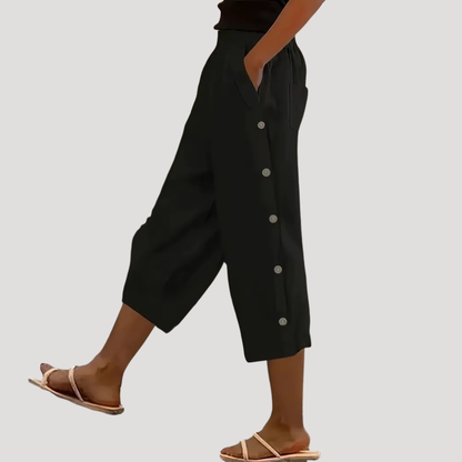 Women’s Casual Cropped Wide Leg Trousers