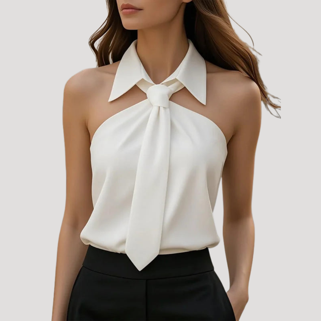 Women’s Elegant Halter Neck Tie Blouse