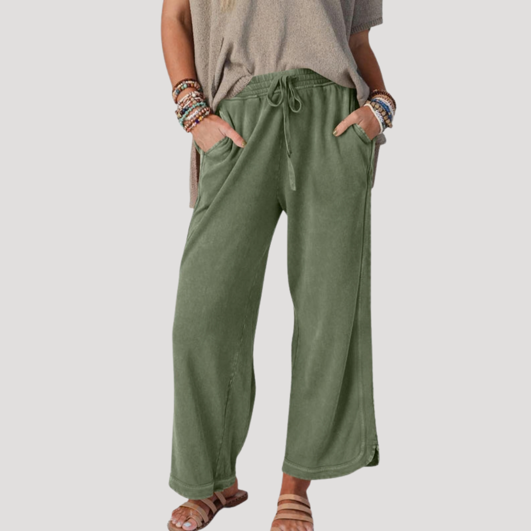 Women’s Relaxed Drawstring Wide-Leg Trousers