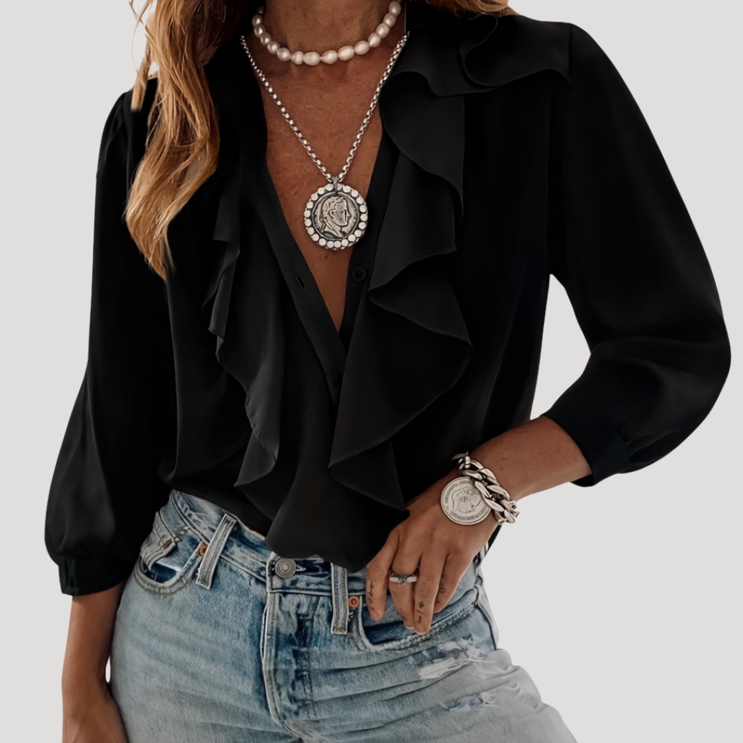 Women’s Boho Ruffle Chiffon Blouse