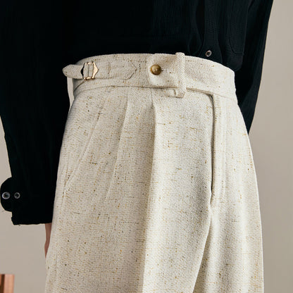 Brunello Double Pleat Linen Trousers