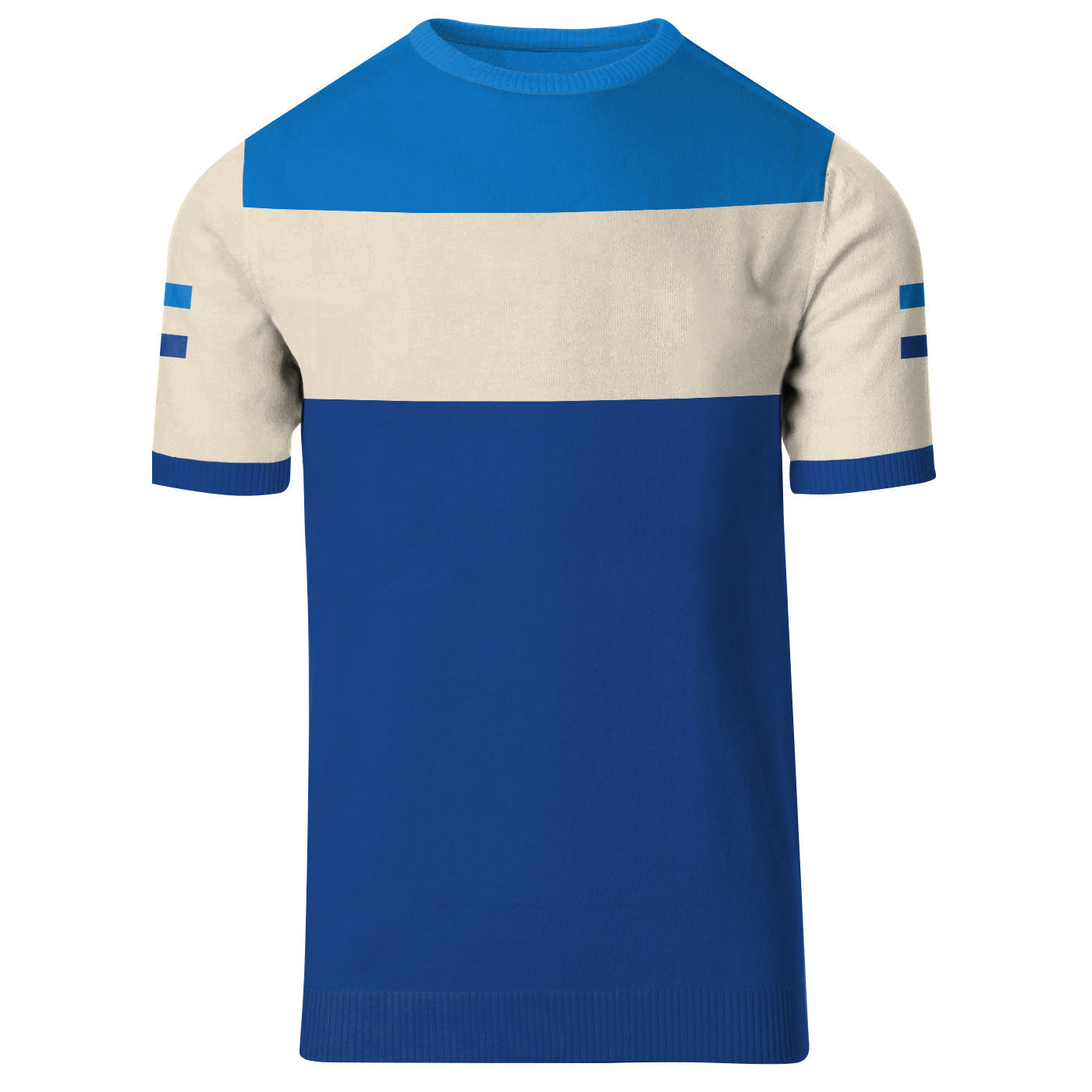 RETRO STYLE CASUAL RUNNING T-SHIRT FOR MEN IN 1970S BLUE