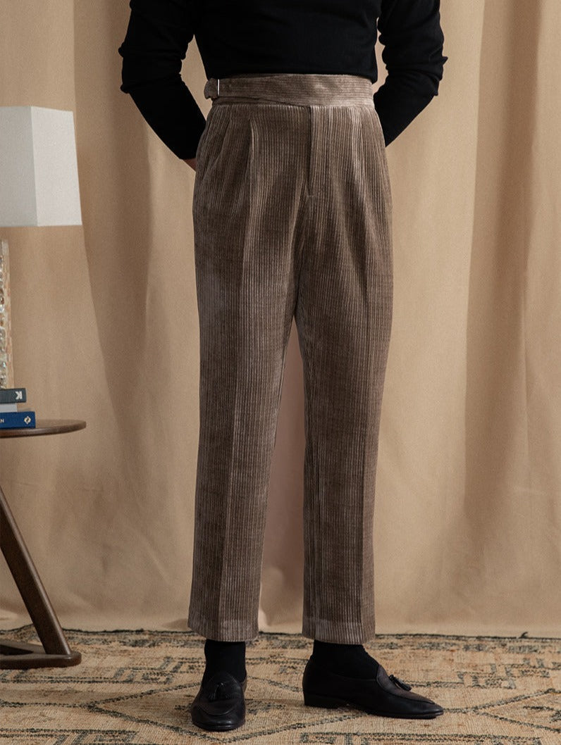 Catania Double Pleat Gurkha Trousers in Corduroy