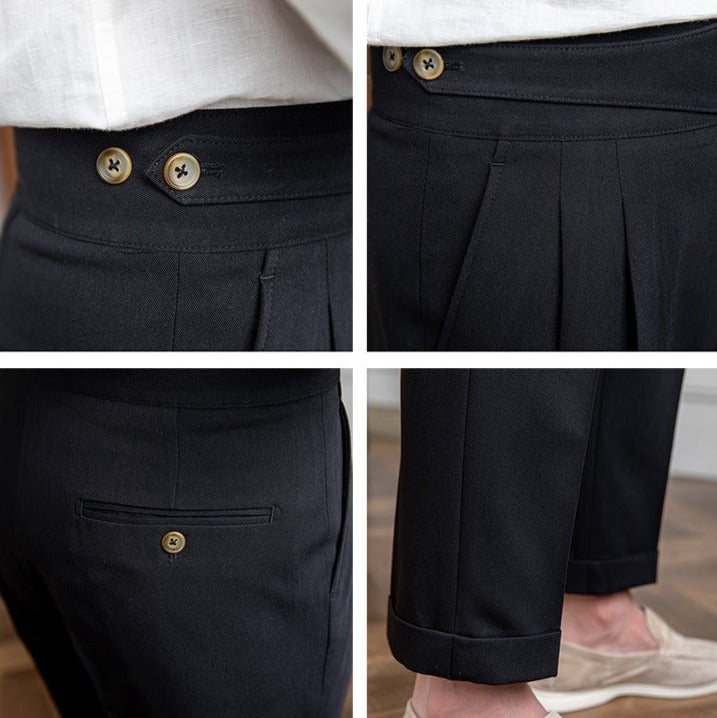 Moneglia Straight Cut Pleated Trousers