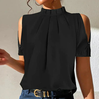 Lena | Pleated Top with Split Sleeves
