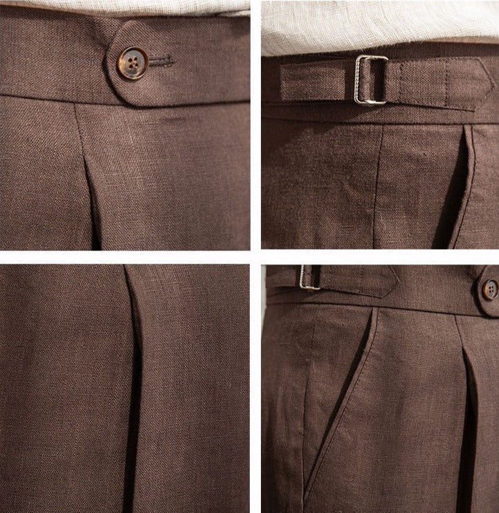 Pleated Linen Trousers Monte Carlo