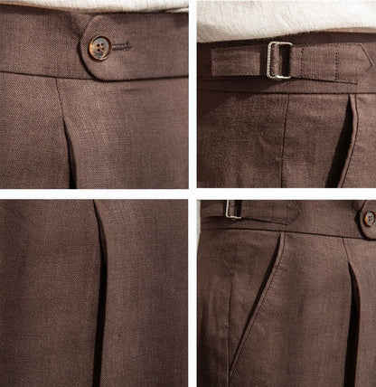 Pleated Linen Trousers Monte Carlo