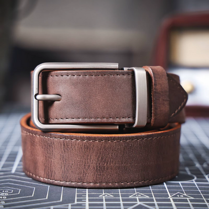 The Full Grain Leather Buckhorn Belt