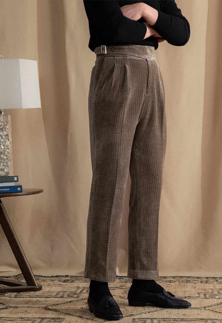 Catania Double Pleat Gurkha Trousers in Corduroy