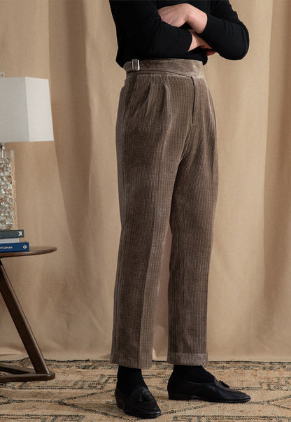 Catania Double Pleat Gurkha Trousers in Corduroy