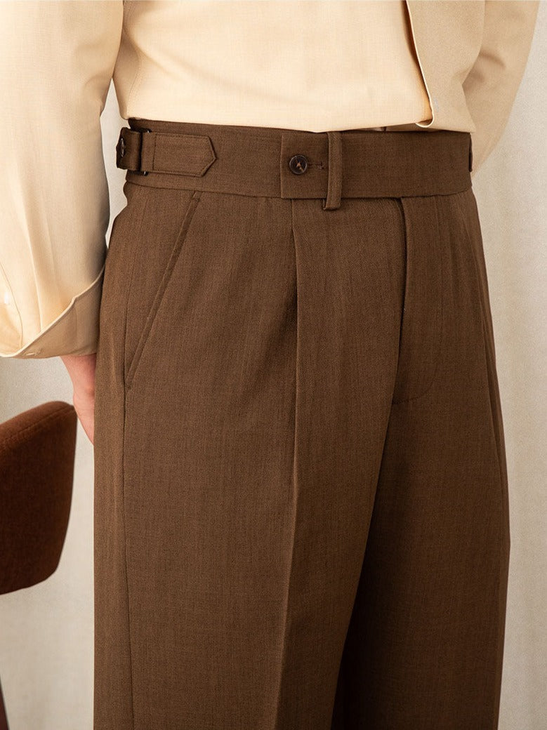 Pleated Straight Trousers Sicily