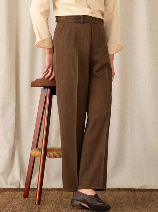 Pleated Straight Trousers Sicily