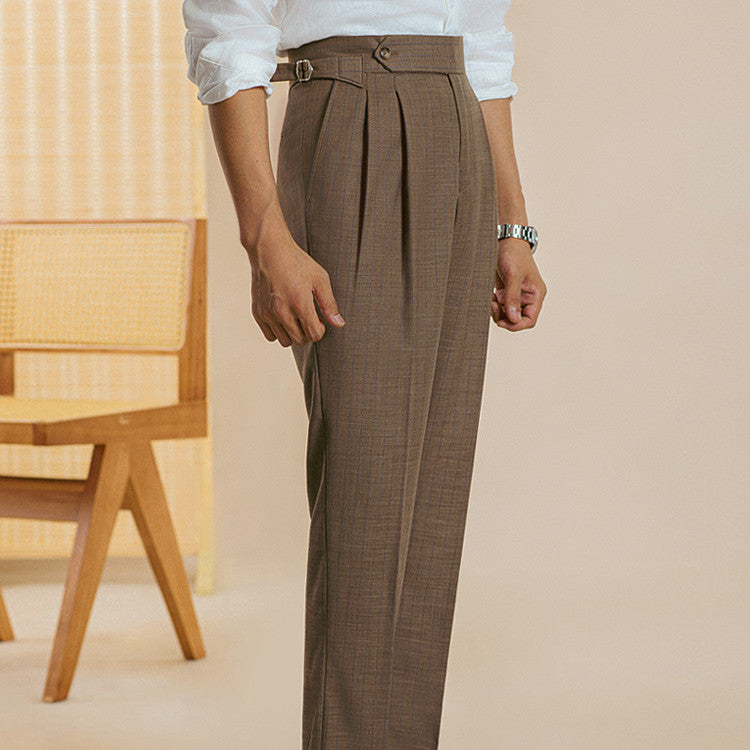 Pleated Striped Trousers "Cassis" Limited Edition
