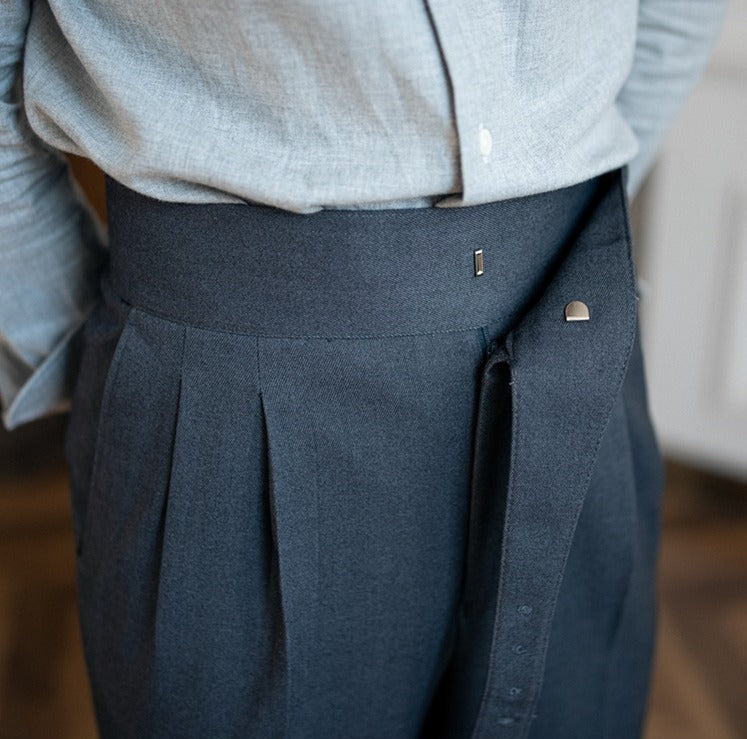 Gurkha Pleated Straight Trousers Cipressa