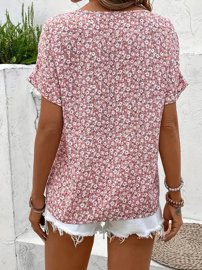 Wolena | Blouse with Wildflower Neckline