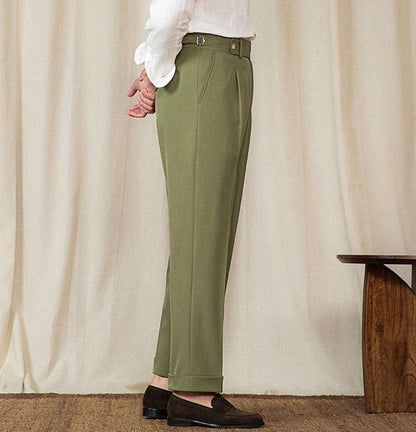 Pleated Straight Trousers Pompei
