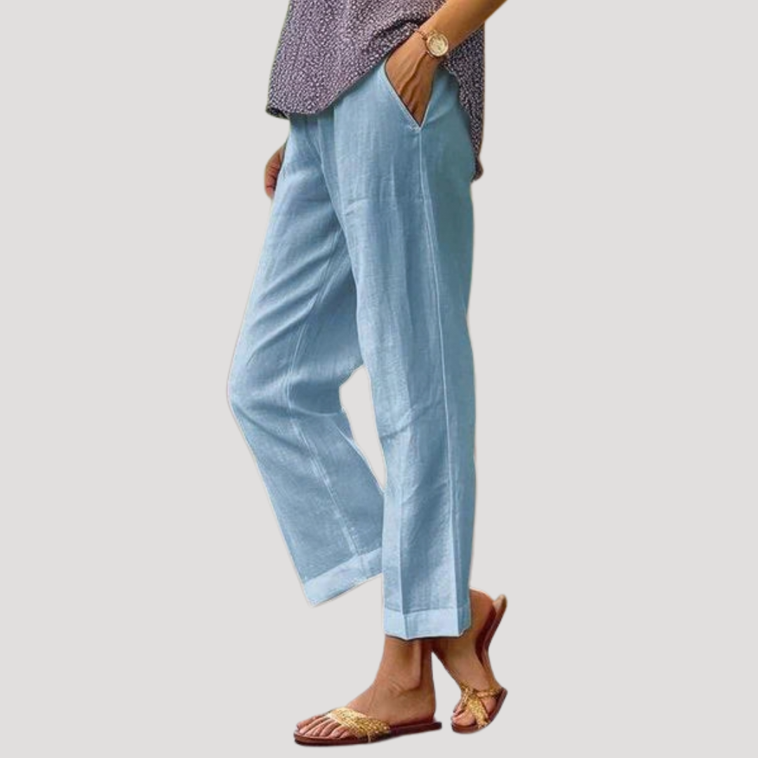 Women Linen Wide-Leg Summer Trousers