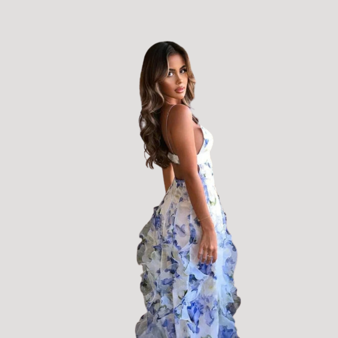 Floral Maxi Summer Dress with Ruffle Detail