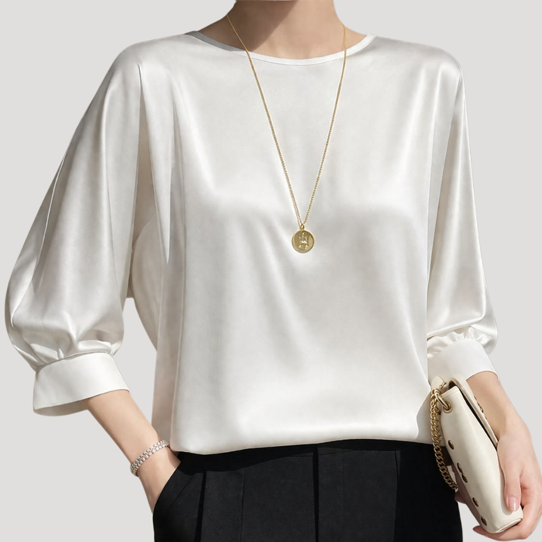 Women’s Satin Long Sleeve Smart Top